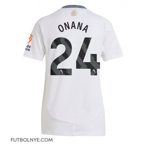 Camiseta Aston Villa Amadou Onana #24 Visitante Equipación para mujer 2024-25 manga corta